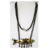 Vintage MCM 925 Fish Necklace
