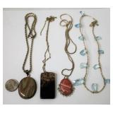 925 Sterling w Large Stone & Gemstone Necklaces