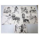 9 Sports Lithographs by Bernice Batoff