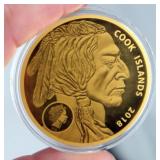 2018 Cook Islands $25 Gold Coin in Case