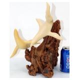 John Perry Seal Sculpture on Burl Wood