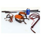 Western Spurs (2), Leather Whip, 2 Crops