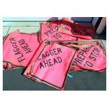 Large Lot of Construction Flags - Closed, Flagger