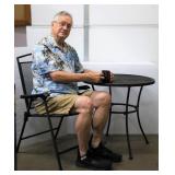 Metal Patio Bistro Table & Folding Chair