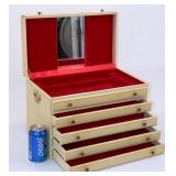 Large Vintage Jewelry Box w Velvet Lining