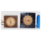 2 Vintage Alarm Clocks - GE 3H178, Telechron 7H139