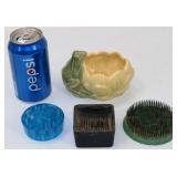 3 Vintage Flower Frogs w McCoy Frog Planter