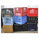 9 Assorted Vintage Milk Crates - Carnation, Alpen