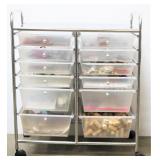 Rolling Craft Cart w Scrapbooking, Scissors, Cards