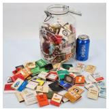 Collection of Book Matches in Large Glass Jar
