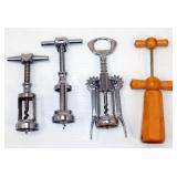 4 Vintage Corkscrews- MCM Wood, Italy, +