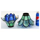 Pair of Stained Glass Flowers Light Shades