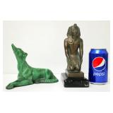 Cast Iron Russian Wolfhound & Egyptian Kneeling