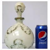 Antique Opaline Milk Glass Decanter w Stopper