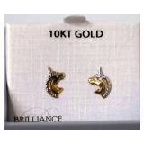 10K Gold Unicorn New Earrings