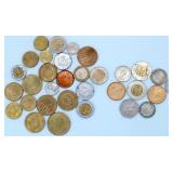Foreign Coins Lot w Canadian Coins