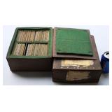 Antique Dickens Christmas Carol Glass Slides w Box