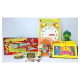 Vintage Toys Lot - Cutie, Tool Chest, Clock Puzzle