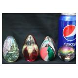 4 Art Glass Paperweights by Glass Eye Studio