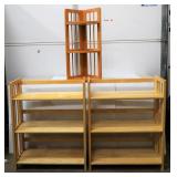 3 Folding Display Book Shelves- 1 Corner Shelf