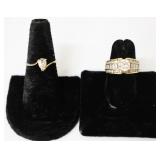 2 Rings 18K GE GERSC Stones Not Tested Diamond?