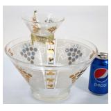 Vintage Anchor-Hocking MCM Grapes Glass Chip & Dip