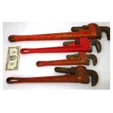 4 Pipe Wrenches - 2 Are Rigid Brand