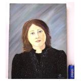 Original Oil Painting Art Red Haired Lady