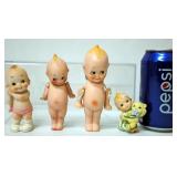 4 Vintage Bisque Kewpie Doll Figurines 2 Jointed