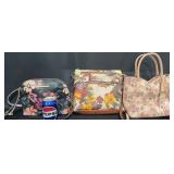 3 Floral Purses Handbags- Steve Madden, Conrad+