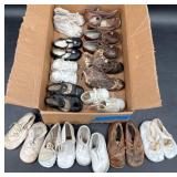 13 Pairs Antique & Vintage Baby Shoes 1900's-50's