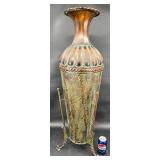 39' Tall Ornate Floor-Standing Metal Vase