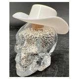 100 Grams Fine Silver Shots in Glass Skull