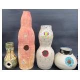 4 Hand-made Art Ceramic Udu Drums