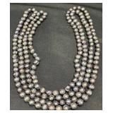 5 ft Long Purple Freshwater Pearl Necklace