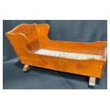 Vintage Wood Rocking Doll Cradle