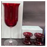 4 PartyLite Ruby Red Votive Candleholders