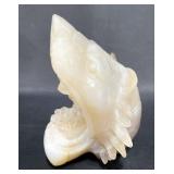 Carved Agate Skull w Crystal Features