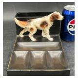 Vntg  English Setter Dog Desk Dresser Mail Valet