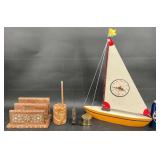 Vintage Desk Accessories ï¿½ Sailboat Clock +