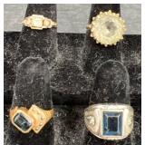 4 Assorted Fashion Rings Sz 6-8ï¿½ ï¿½ 18KTGF +
