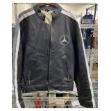 Vntg Mercedes-Benz Leather Mens Racing Jacket Sz L