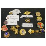 Lapel Pins, Tie Tacks- Gemstone, Sterling, 10KTGF+