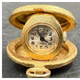 Belair Gold-Tone Pendant Watch w Enamel Scene