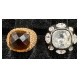 2 Fashion Cocktail Rings by Kenneth Jay Lane