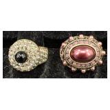 2 Heidi Daus Fashion Cocktail Rings Sz 10