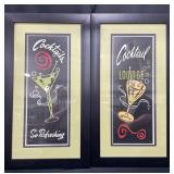 Pair Framed Cocktail Lounge Art Prints
