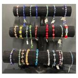 26 Colorful Beaded Fashion Bracelets w Display