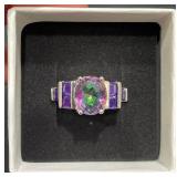 Mystic Topaz & Sterling Silver Ring Sz 8
