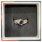Iolite & GP Sterling Silver Ring Sz 6.5